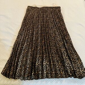 Leopard Pleated Maxi Skirt - XL